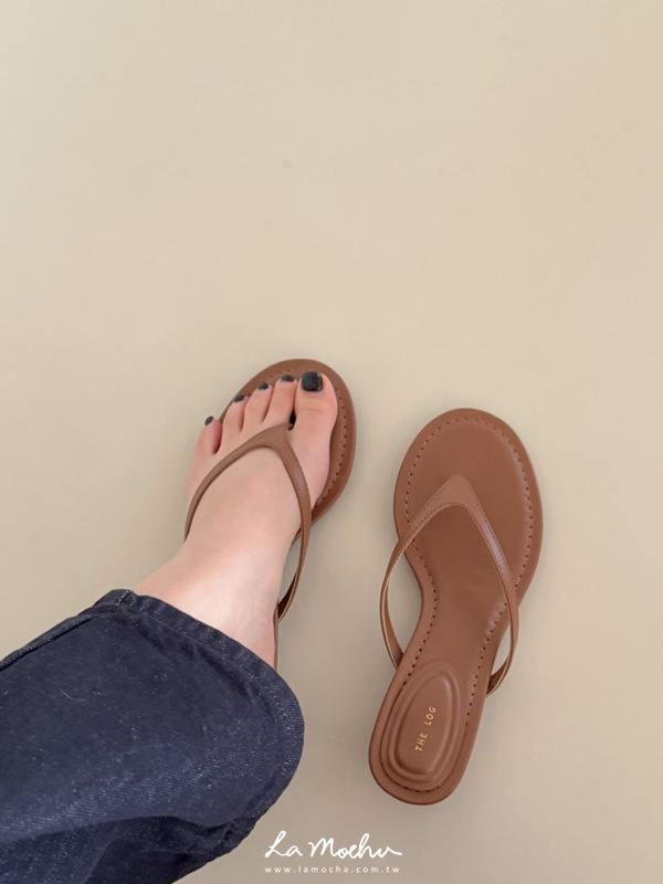 小貓跟皮革夾腳拖鞋(正常版/3CM)
